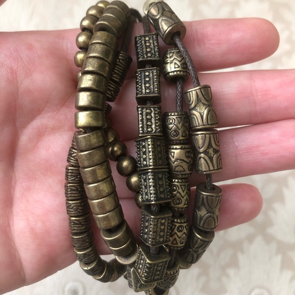 Brown and Gold Layered Bracelet - Picture 2 of 5